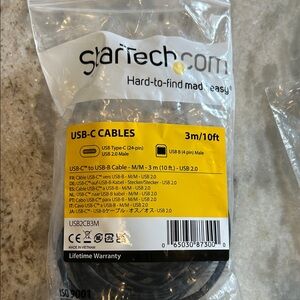 StarTech.com USB-C to USB-B Cable 3m / 6ft- Black